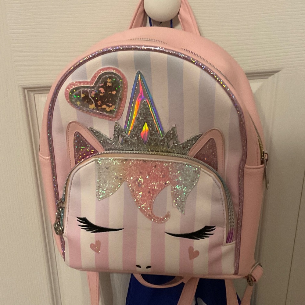 Target Pink and Silver Striped Unicorn Backpack